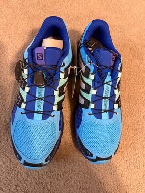 Salomon Blue and Aqua Trail Running Shoes